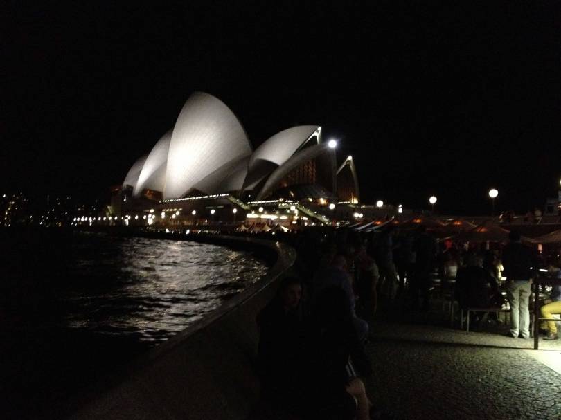 Opera house at night